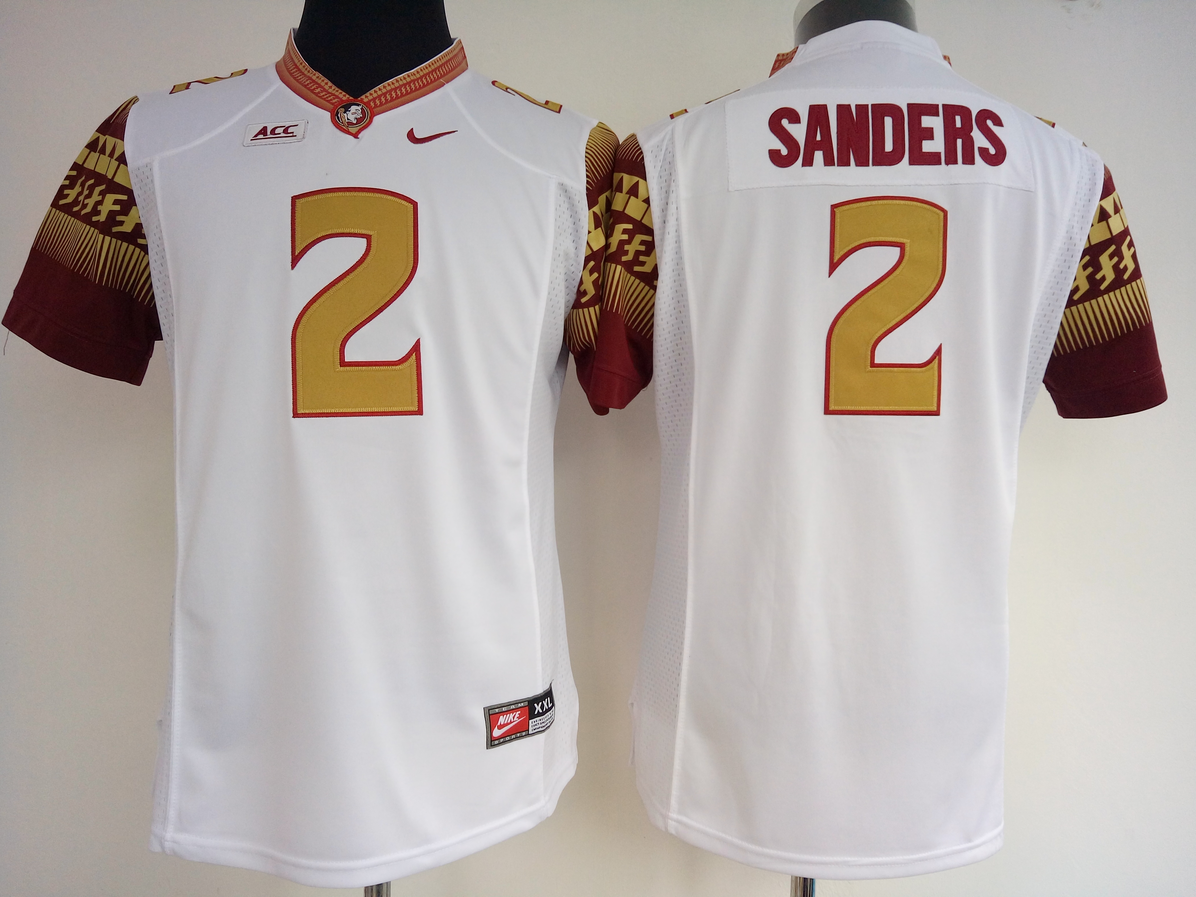 NCAA Womens Florida State Seminoles White #2 Sanders jerseys